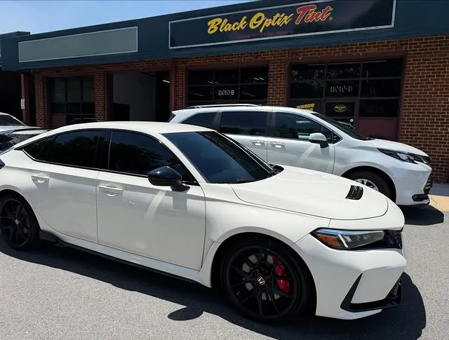 White Honda Civic Type R tinted at Black Optix Tint Short Pump